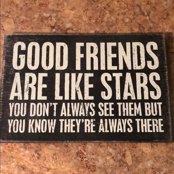 Good Friends Are Like Stars Sign- Rustic Black & White Decor - Picture 3 of 5